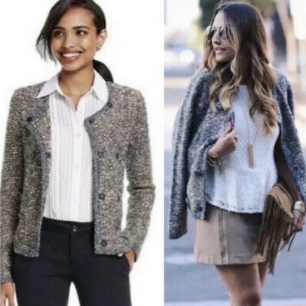 CAbi Ritz Double Breasted Knit Tweed Cardigan/ Sweater/ Jacket Size Medium
